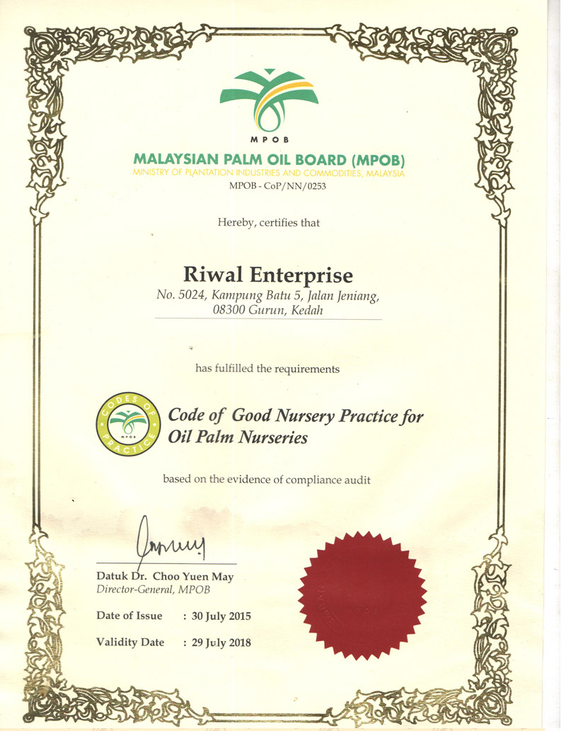 Sijil Roc SIJIL-COPN - Riwal Agro